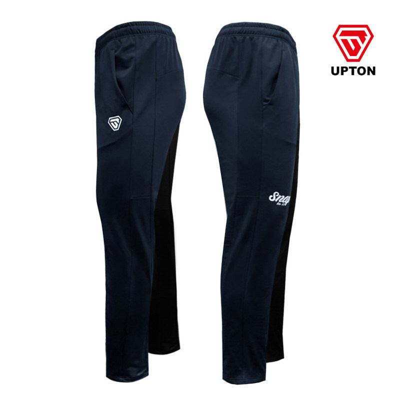 韩国UPTON新品羽毛球服男女情侣款运动长裤薄绒保暖裤子防风深蓝