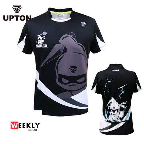 upton卡通忍者速干短袖羽毛球服