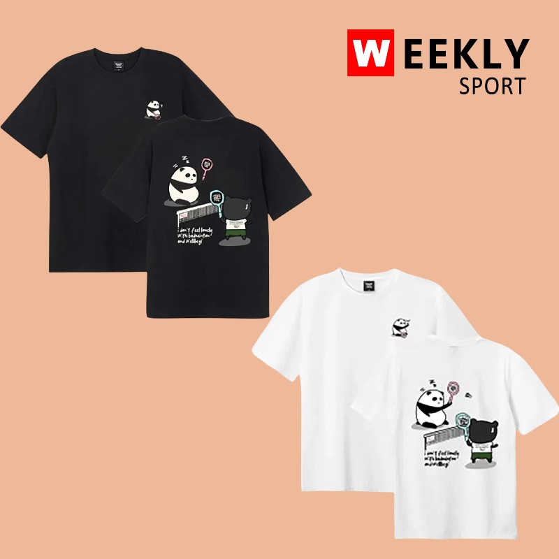 WELLBEG韩国2024春夏新品羽毛球服男女同款速干短袖可爱吸汗T恤