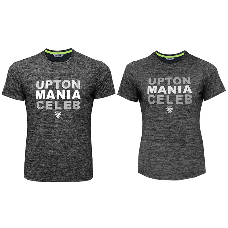韩国UPTON2023新品羽毛球服男女情侣款运动短袖速干吸汗T恤混灰色