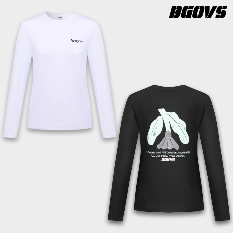 2025韩国秋冬新品BGOVS羽毛球服男女款运动基础长袖上衣加绒 两色