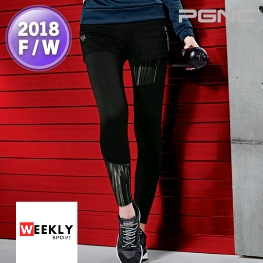 2018秋冬新品PEGGY韩国代购PGNC佩极酷羽毛球服速干女打底裤正品