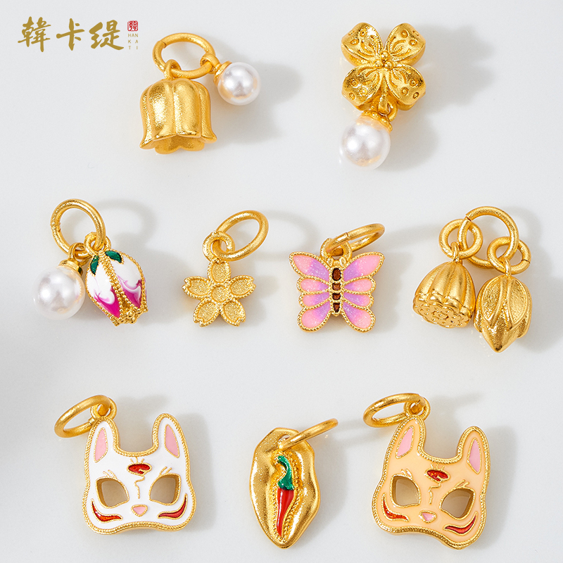 韩卡缇古法沙金久不掉色吊坠吊饰