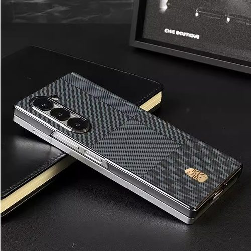 淘讯适用三星fold7手机壳碳纤维纹zfold6折叠屏新磁吸中轴保护套w26/w25/w24全包防摔zfold5外男商务心系天下