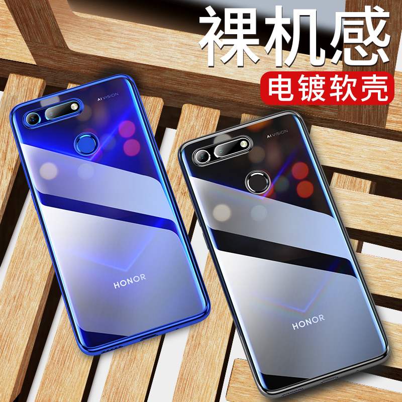 honor适用华为电镀透明手机壳