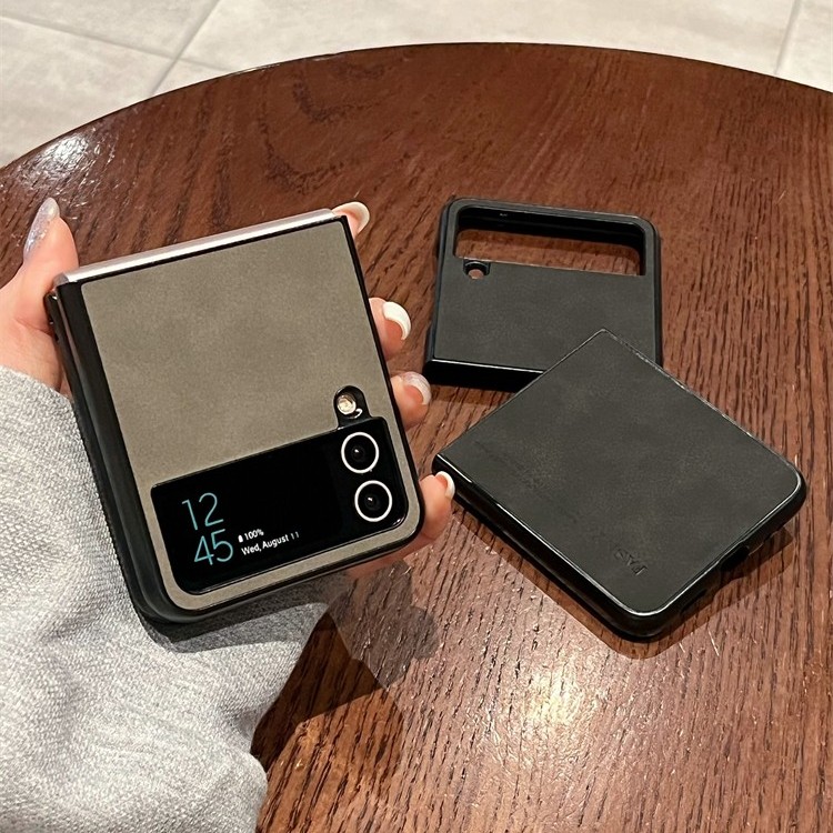适用三星zflip4手机壳z flip3折叠屏w23flip心系天下全包防摔4代超薄防摔男简约小羊皮肤感保护套新款女