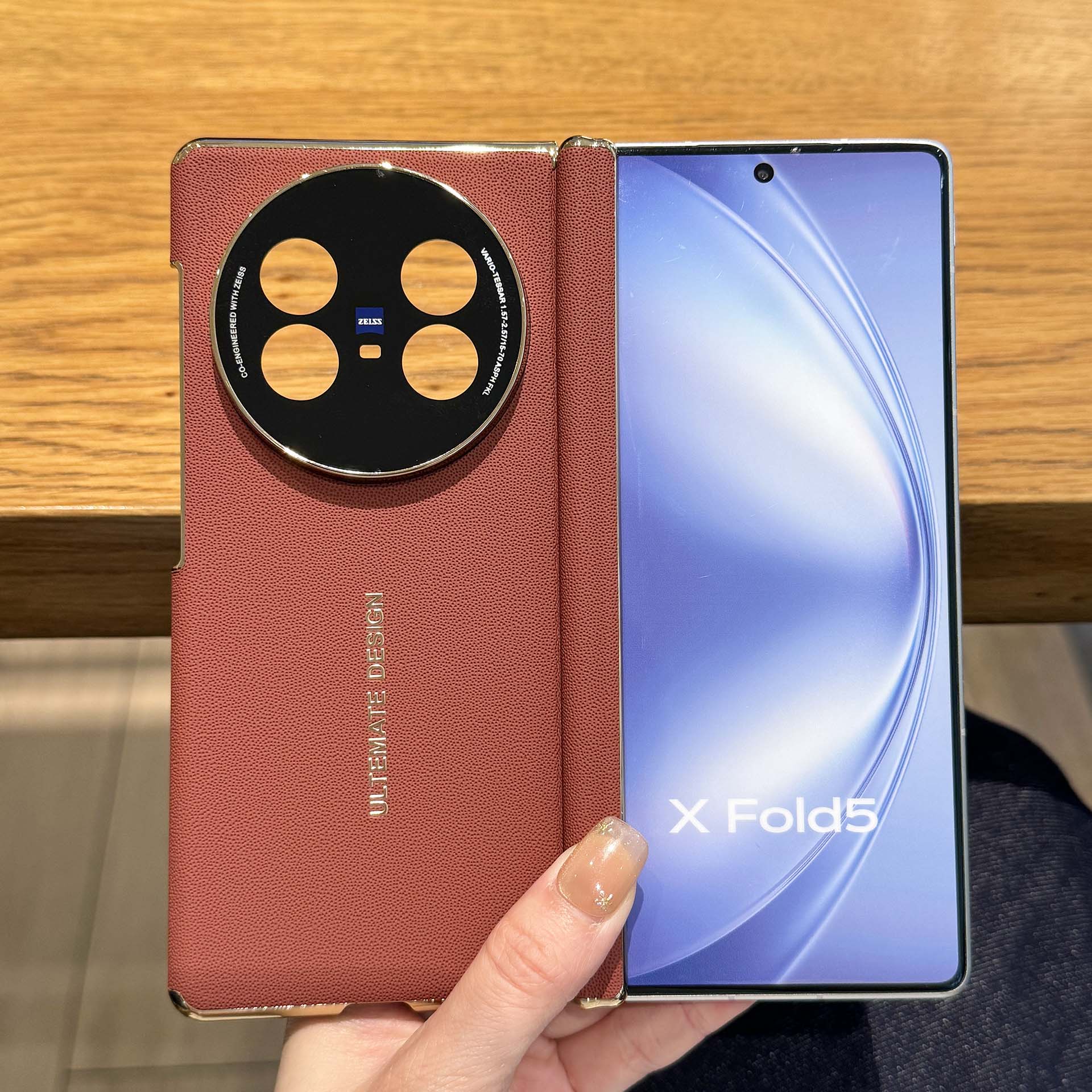适用于vivo xfold5磁吸双轴手机壳秒变非凡大师新款xfold5铰链保护套真皮质感素皮壳fold5超薄折叠屏精孔镜头