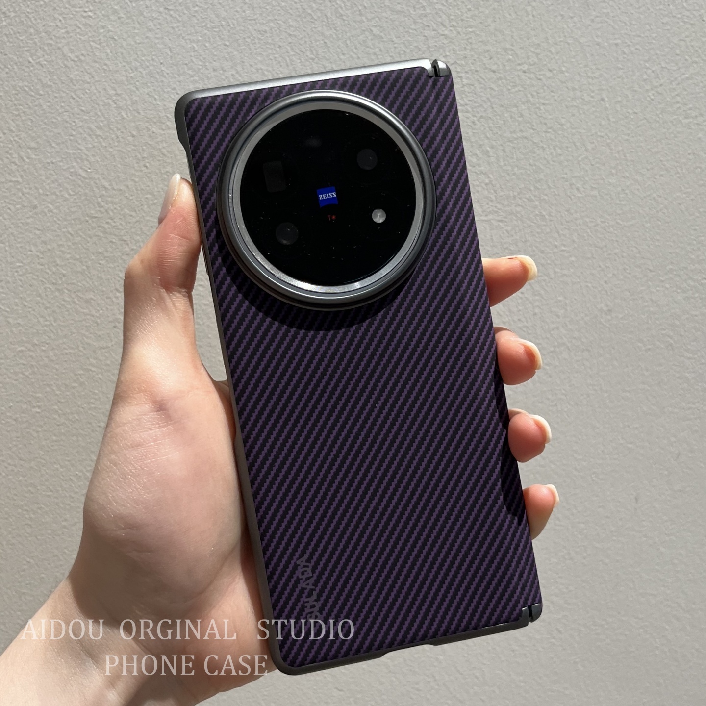 适用vivoxfold5手机壳新款折叠屏绅士系列奢华纯色凯夫拉纹高级感xFold3pro保护壳全包防摔xfold3保护套男