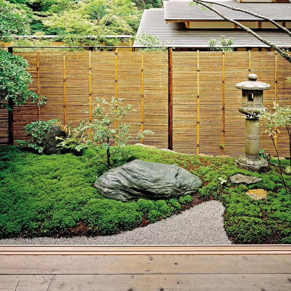 日式竹篱笆围栏庭院装饰户外花园防腐炭化栅栏屏风入户隐私隔断墙