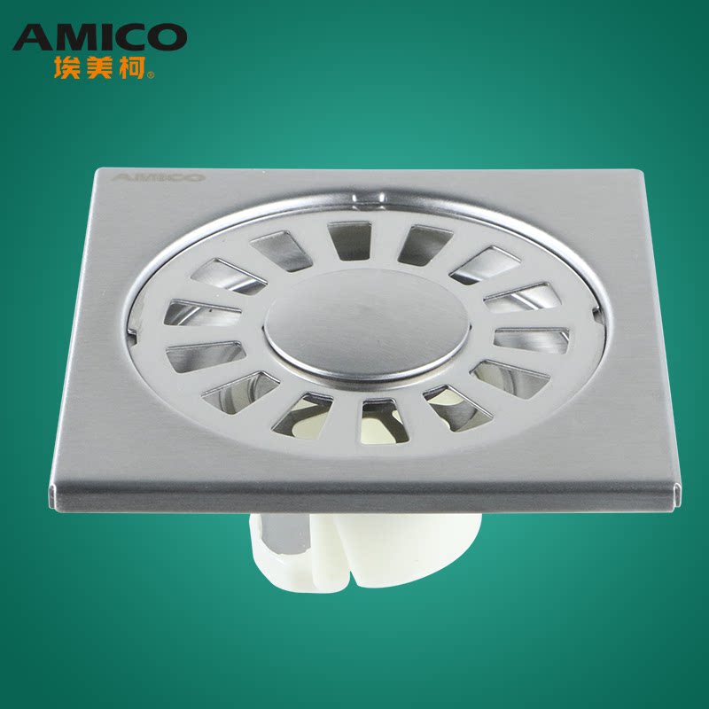埃美柯304不锈钢地漏bp8310重力自封防臭地漏50管大流量排水工程