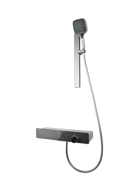 正品埃美柯枪灰色分体淋浴冷热水套装升降花洒洗澡龙头YG1106LQ