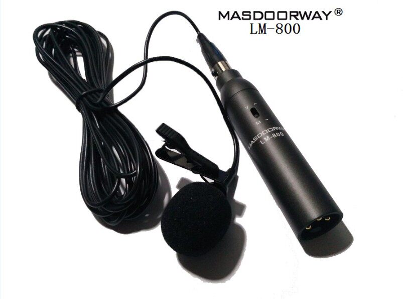 MASDOORWAY LM-800外接有线领夹式播音 小蜜蜂电容麦克风采访话筒
