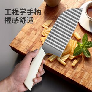 304不锈钢狼牙土豆刀波浪形薯条刀具波纹刀切土豆商用切花样菜刀