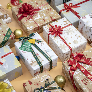 旦礼品礼物礼盒包装 创意新品 圣诞节日元 包邮 纸手工彩纸圣诞纸 10张