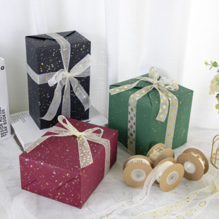 欧根丝带圣诞节日时尚 带鲜花礼盒纱带2.5cm英文丝带 礼品礼物包装