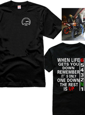 1n23456 档位 the rest is up 机车 摩托 MOTO 短袖 T恤 衣服