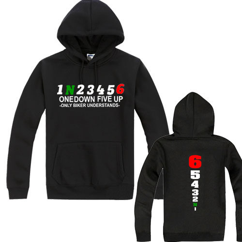 档位1n23456 one down five up 机车重机摩托MOTO卫衣长袖衣服男