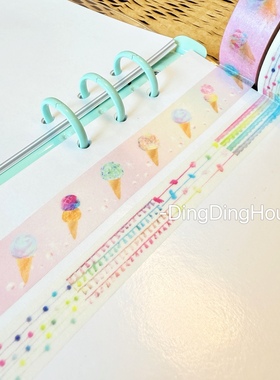 分装|日本个人作家和纸胶带 MT承制 冰激凌 彩色线条手帐装饰素材