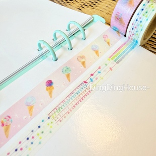 分装|日本个人作家和纸胶带 MT承制 冰激凌 彩色线条手帐装饰素材