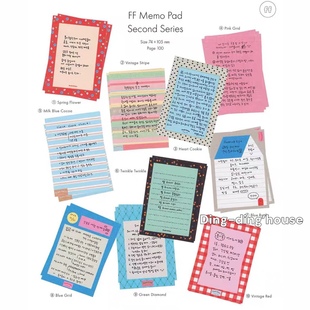 便签分装 韩产fruitfries 便签彩色复古7.4*10.5cm试用m5内页