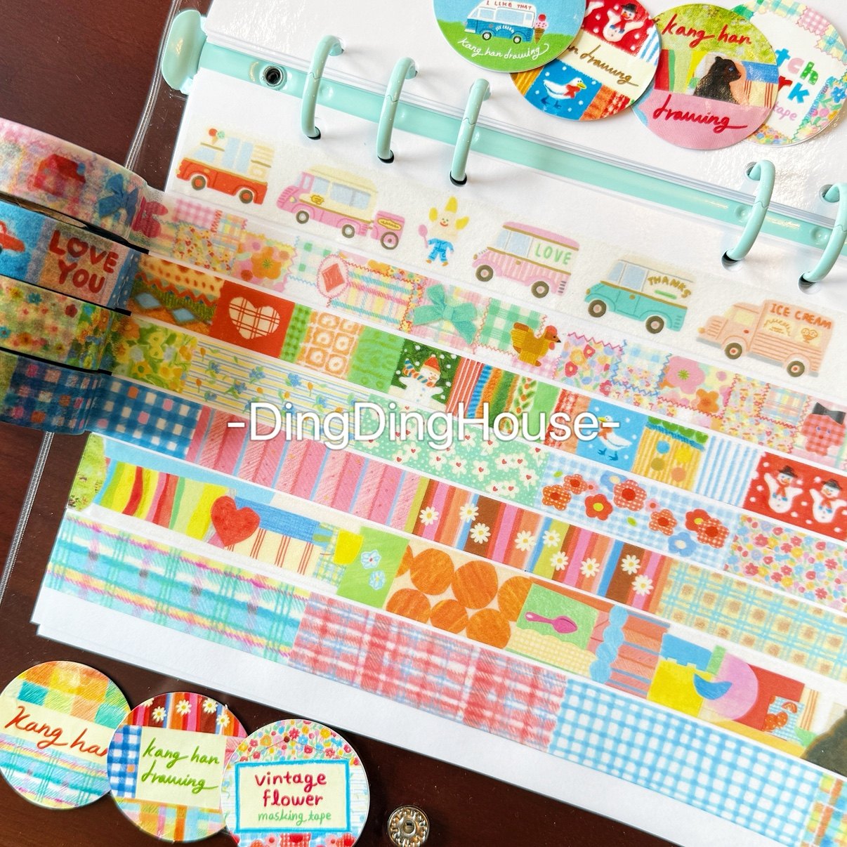 分装|韩国 kanghan 胶带 油画格纹圣诞色彩斑点 便签手帐素材,文具电教/文化用品/商务用品,和纸胶带,淘宝优惠券,粉丝福利购,淘宝优惠卷