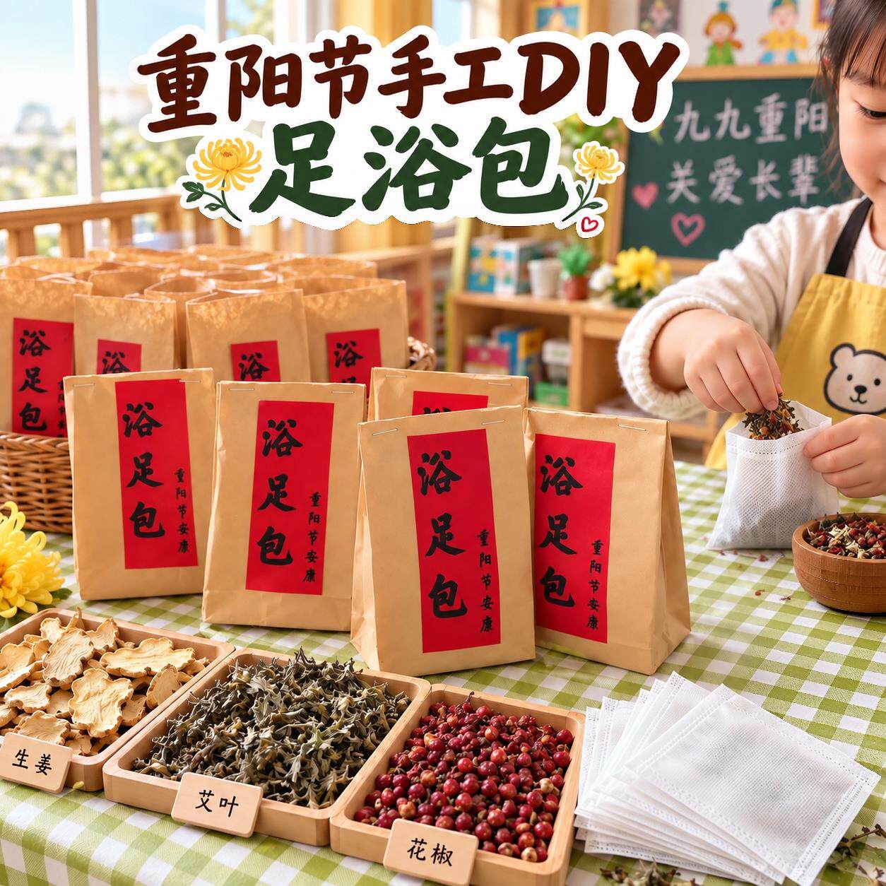 重阳节手工diy足浴材料包