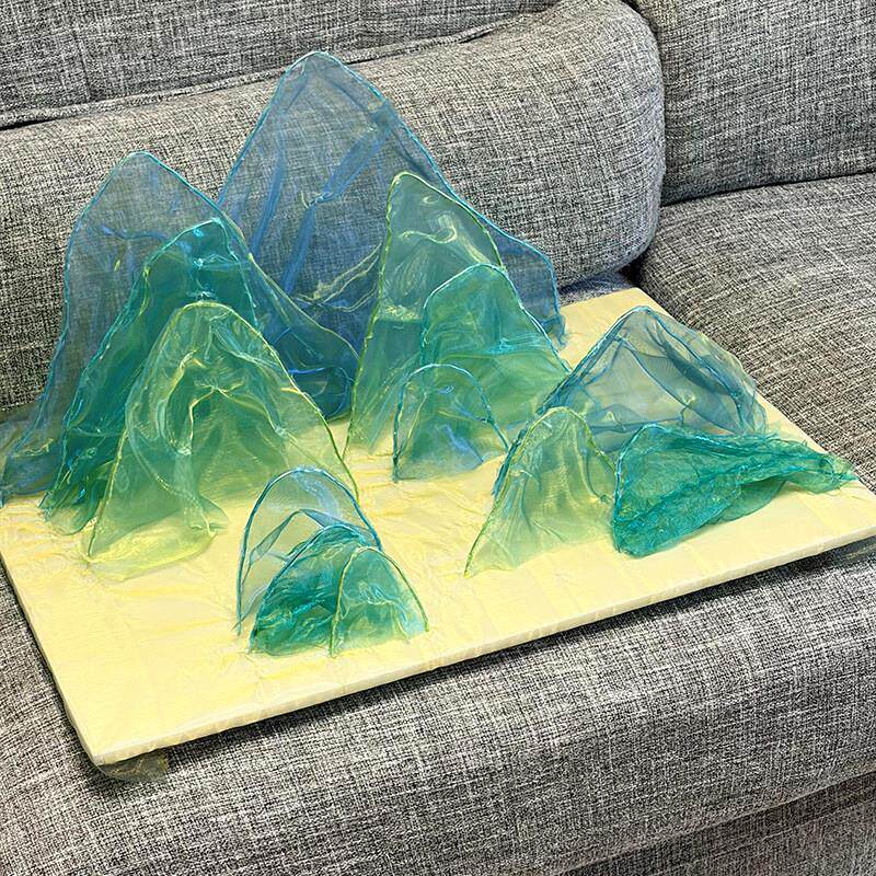 只此青绿手工DIY摆件欧根纱布料