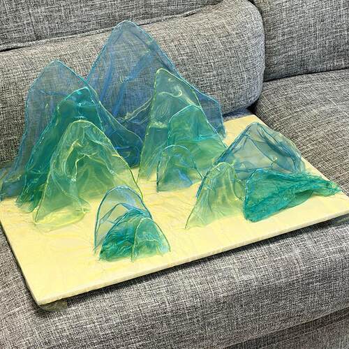 只此青绿手工DIY摆件欧根纱布料