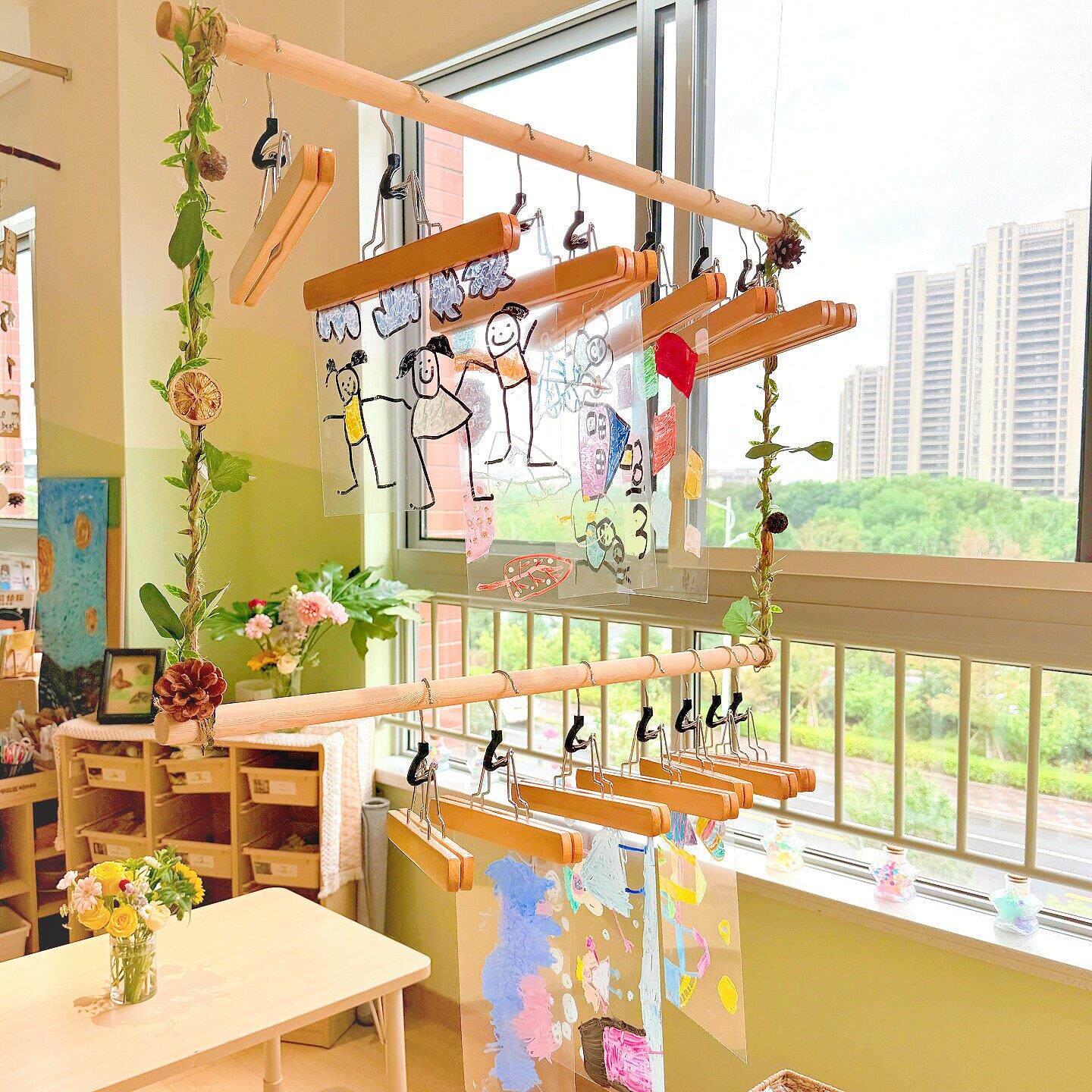 木挂夹幼儿园环创美工区隔断吊饰