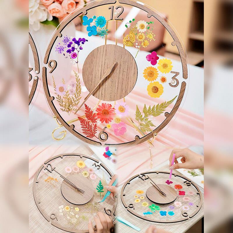 中秋节手工diy压花时钟材