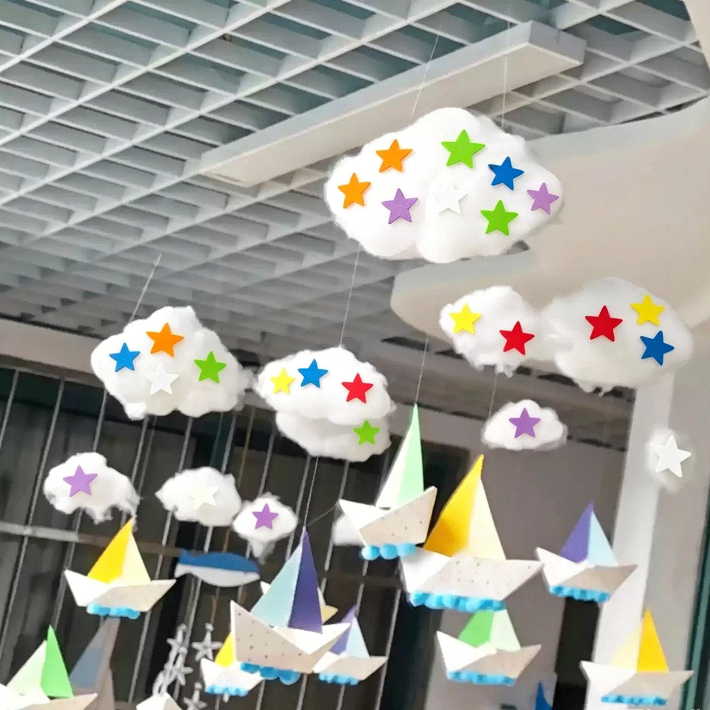 幼儿园美工区环创星星云朵吊饰