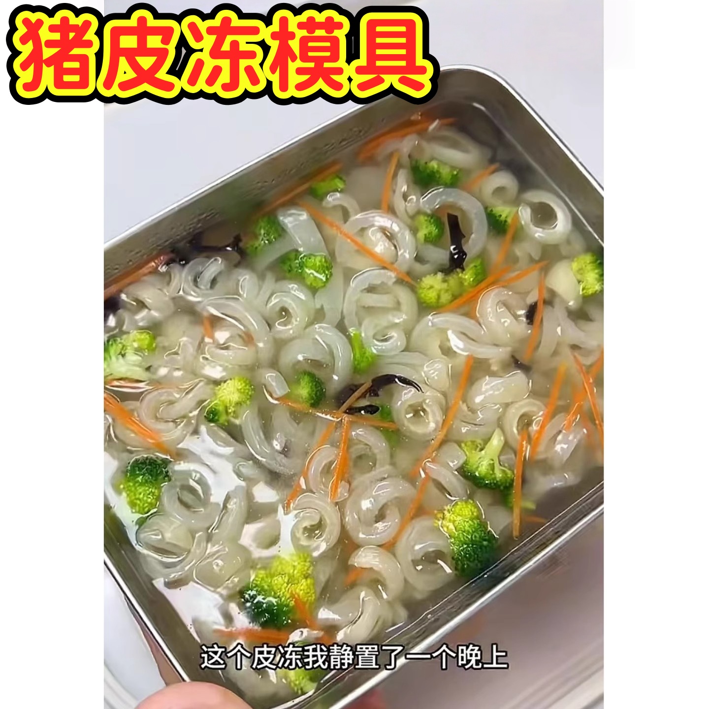 猪皮冻模具不锈钢带盖子方盘家用