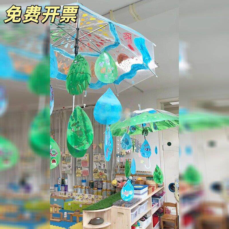 夏日氛围布置透明雨伞pvc塑料