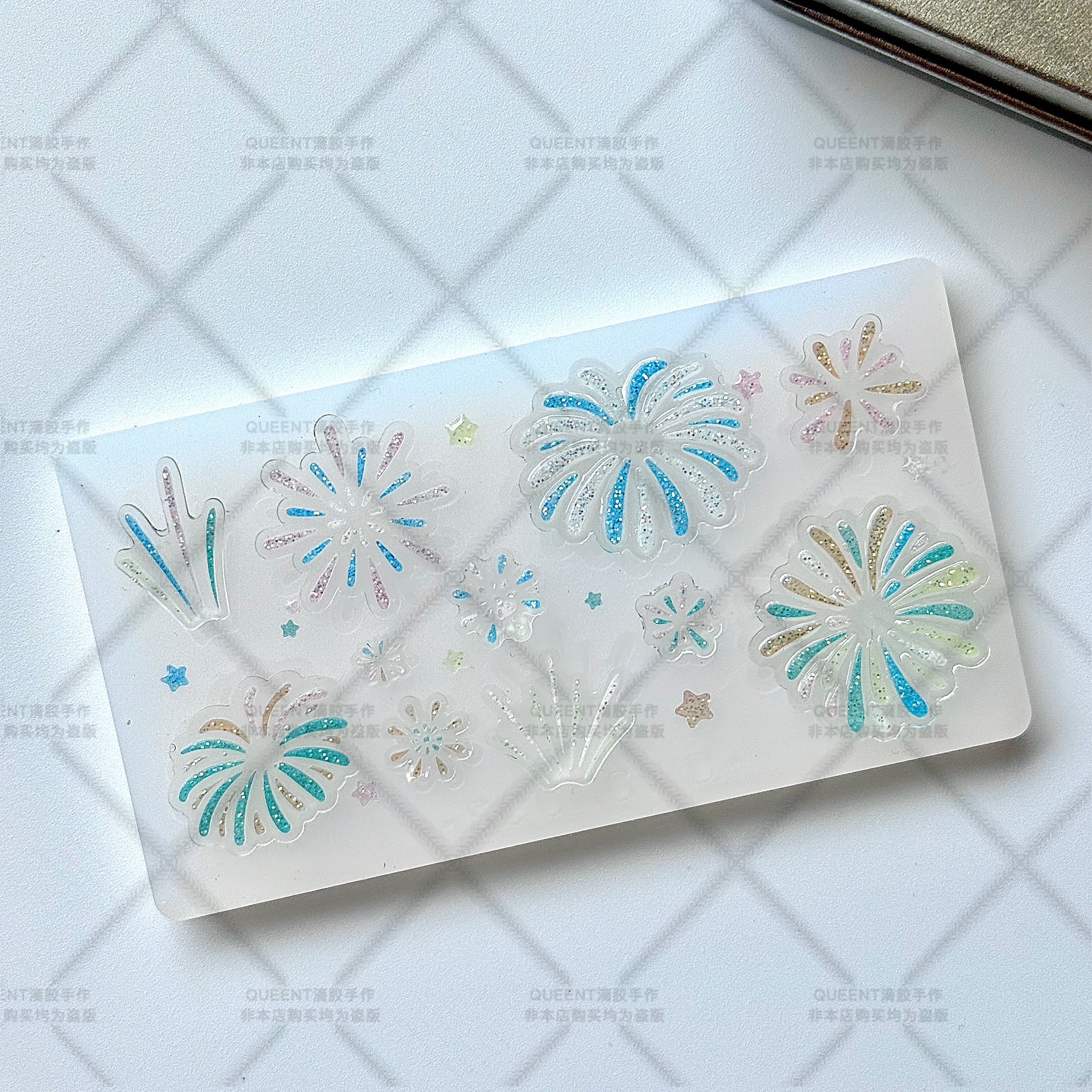 烟花配件盘滴胶模具咕卡装饰