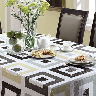 环保无味桌布防水防油免洗防烫PVC西餐垫台布ins塑料格子茶几盖布