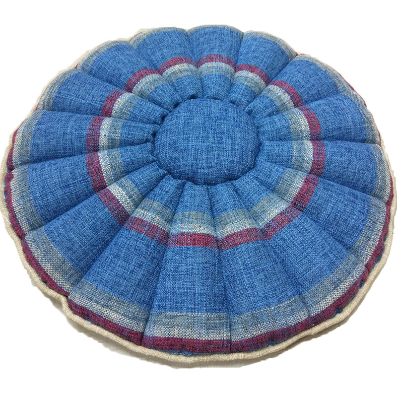 坐垫圆形透气亚麻拆洗日式