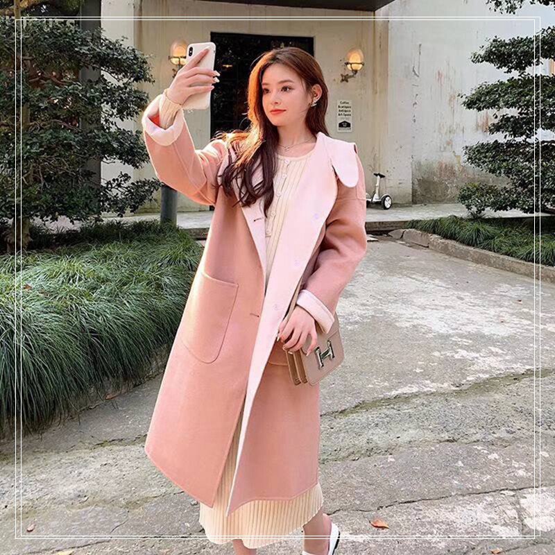 Christmas Tabard Autumn and winter Double-sided it 100% Pure wool overcoat Hooded Loose Single breasted Double color coatin the Women's clothing/Boutique , Woolen jacket  category - from Buy2taobao.com to provide professional Taobao agent buy service
