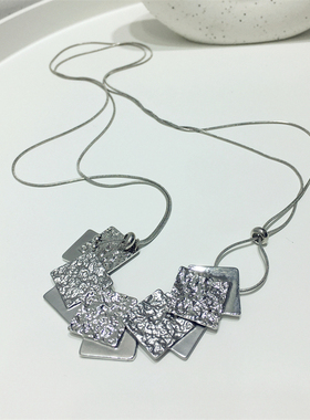 凹凸不平光面棱形抽拉式项链