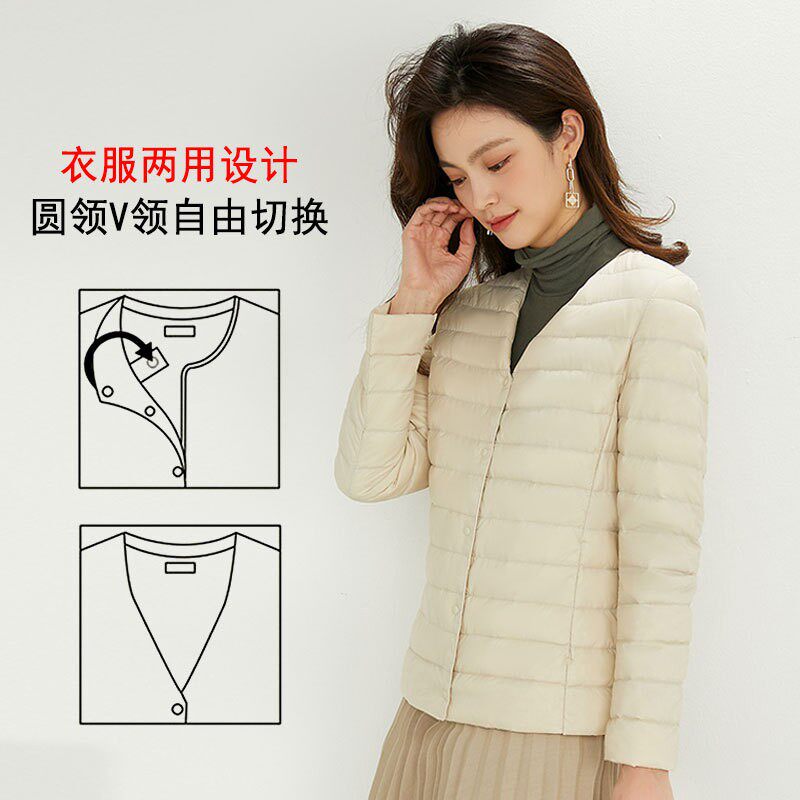 圆领无领轻薄羽绒服内胆轻便外套
