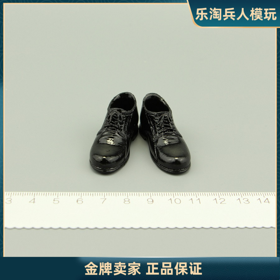 1/6可动潮流兵人手办人偶散件 男款黑色塑料皮鞋 实心款  现货