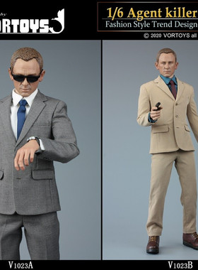 VORTOYS 1/6兵人 男007特工邦德西服套装 V1023A灰色B黄色 现货
