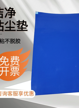 风淋室粘尘脚垫蓝色可撕式手术实验室门口除尘高粘粘尘垫24*36