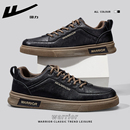 百搭运动休闲鞋 春季 黑色皮鞋 板鞋 回力男鞋 子男潮流工作鞋 2025新款