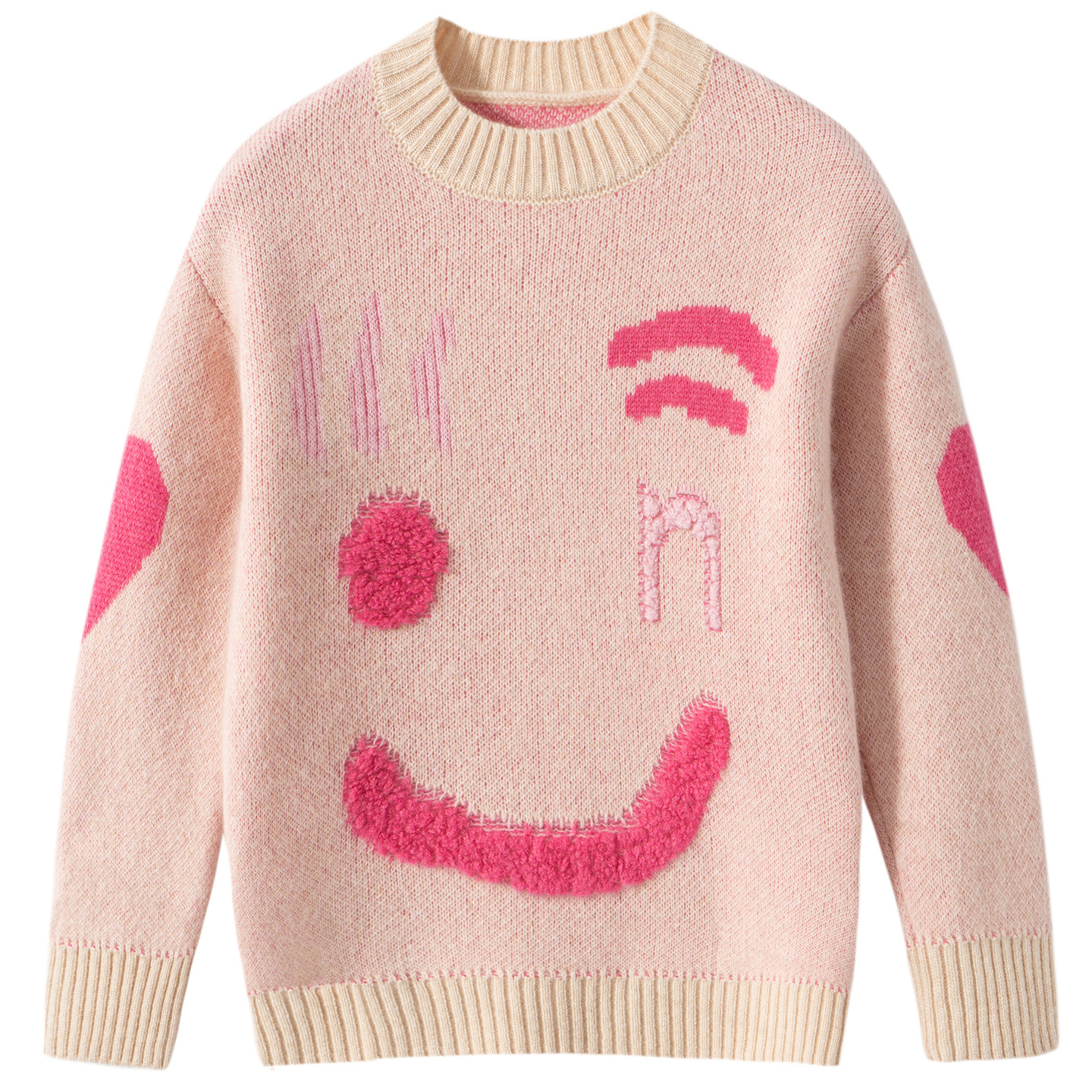 儿童100%纯山羊绒衫毛巾绣打底