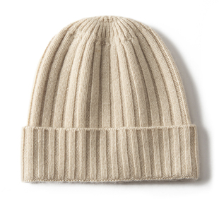 儿童款100%纯山羊绒帽子男童女童糖果色包头防风保暖护耳针织冷帽