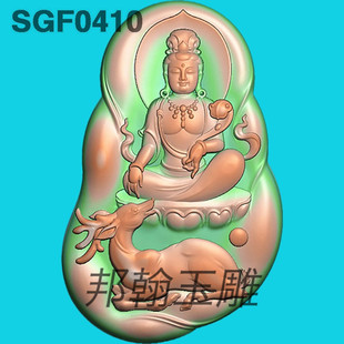 做观音精雕图玉雕如意jdp灰度图bmp电脑浮雕图 G410随型梅花鹿正装