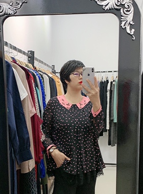 奥特撤柜 乔帛秋雪纺休闲大码衬衫 孤品清版119元不退换 女装百搭