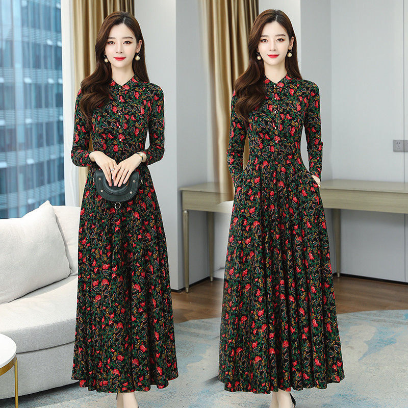 春秋装2020年新款女流行的长袖连衣裙子高端名媛气质减龄显瘦冬裙
