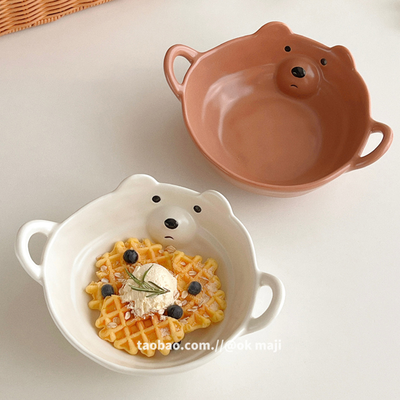 ins风可爱陶瓷酸奶双耳碗