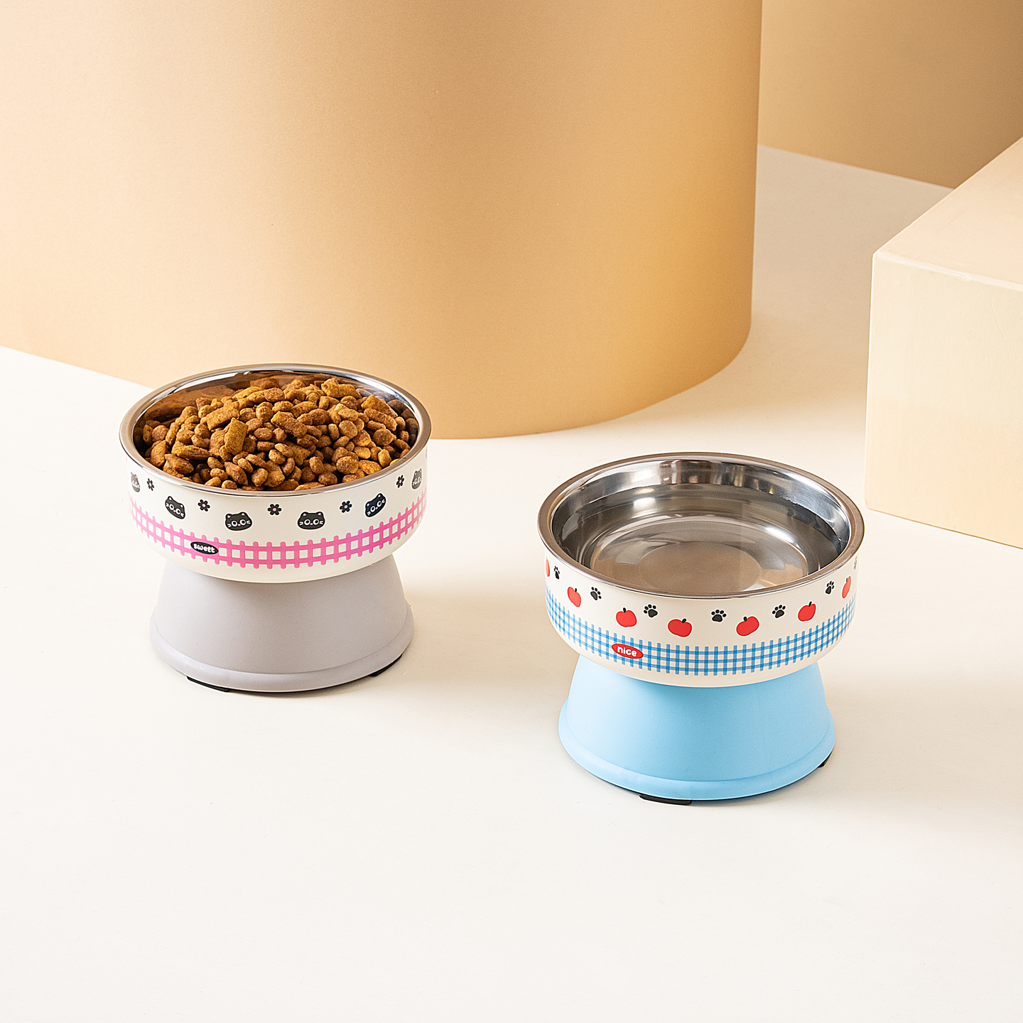 加高大容量不锈钢宠物食盆